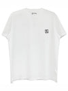 W233TS07701W WYM Patch Black Back Logo Cotton Round Short Sleeve TShirt White Men's TShirt TR - WOOYOUNGMI - BALAAN 1