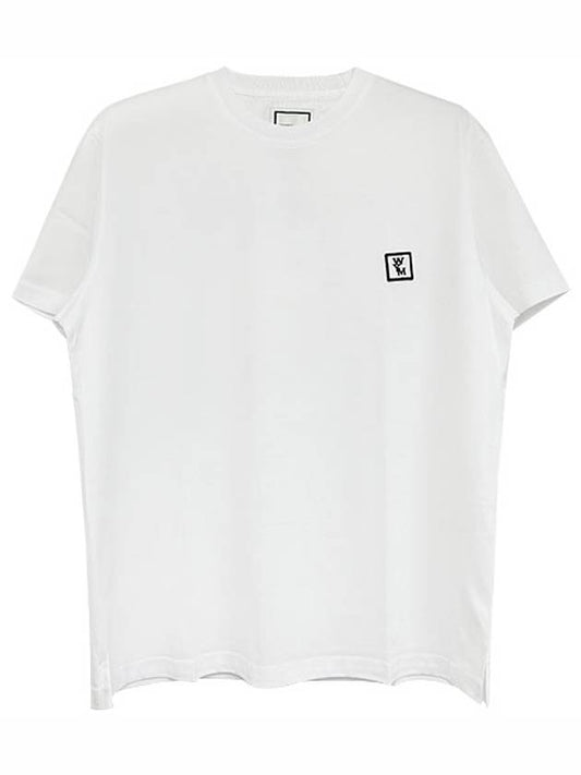 W233TS07701W WYM Patch Black Back Logo Cotton Round Short Sleeve TShirt White Men's TShirt TR - WOOYOUNGMI - BALAAN 1