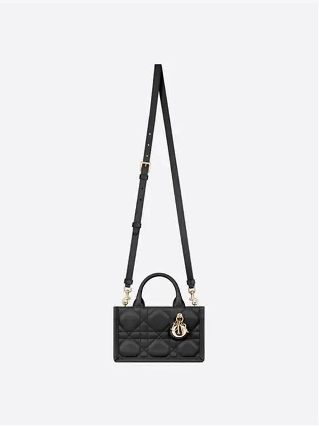 Macrocannage Calfskin Strap Mini Book Tote Bag Black - DIOR - BALAAN 5