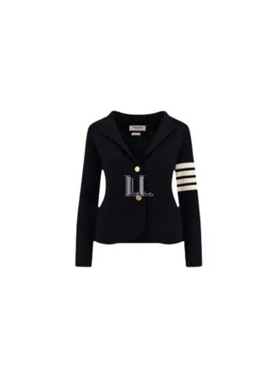 Women's Fine Merino Wool Link Jacket Navy - THOM BROWNE - BALAAN 2