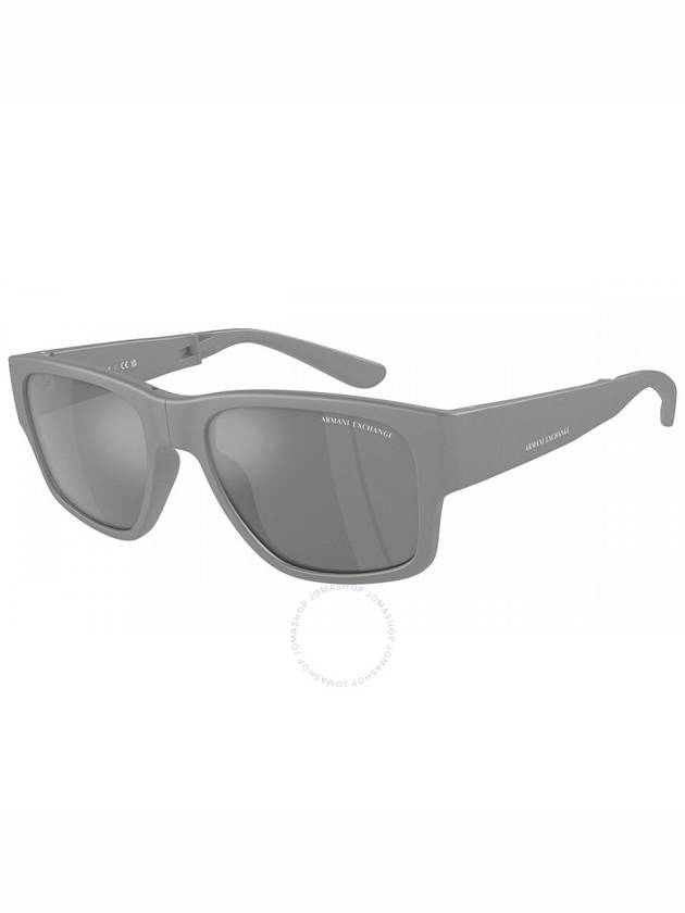 Armani Exchange Grey Mirror Square Men's Sunglasses AX4141SU 81806G 56 - ARMANI EXCHANGE - BALAAN 1