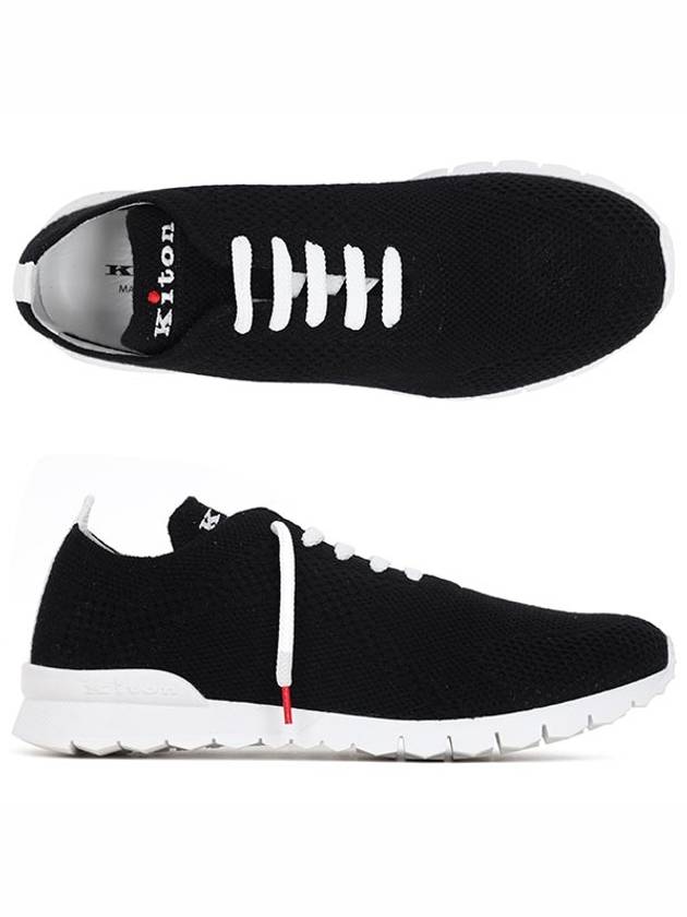 Fit Knit Low Top Sneakers Black - KITON - BALAAN 2