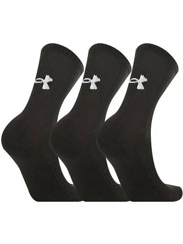 Core Mid Crew Socks 3 Pack Set Black - UNDER ARMOUR - BALAAN 1