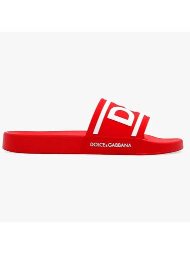 DG Logo Rubber Slippers Red - DOLCE&GABBANA - BALAAN 1