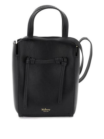 Clovelly Logo Leather Shoulder Bag Black - MULBERRY - BALAAN 1