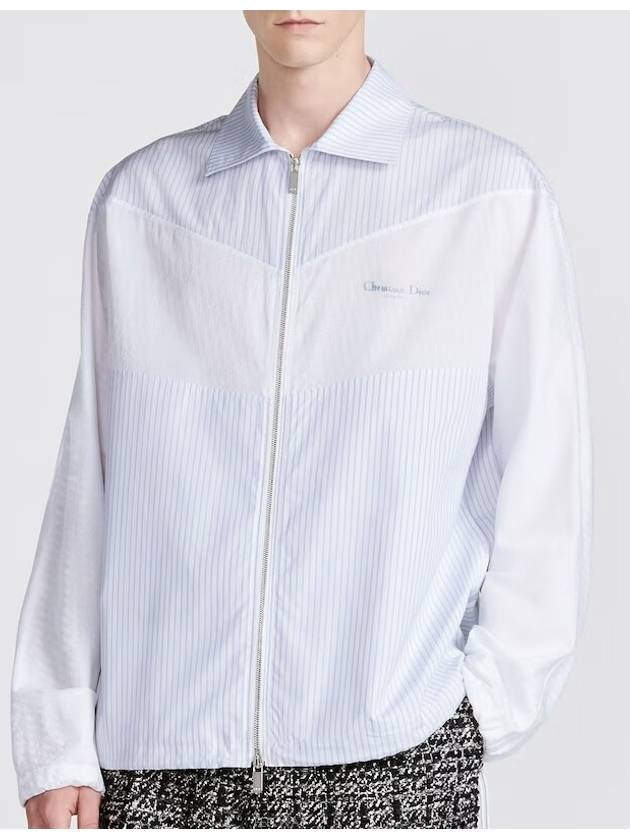 Couture Zipped Long Sleeve Shirt Blue - DIOR - BALAAN 2