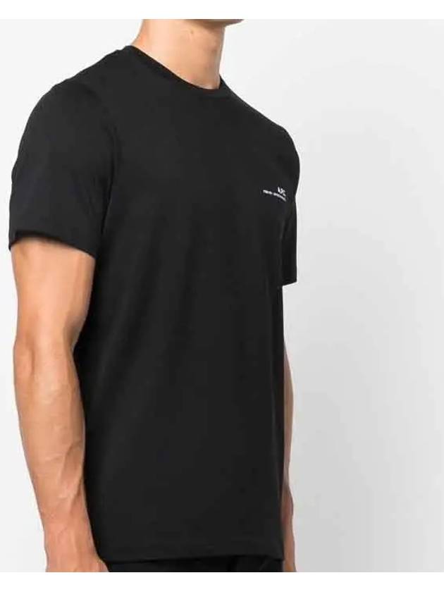 Men's Item Logo Cotton Short Sleeve T-Shirt Black - A.P.C. - BALAAN 4