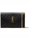 Monogram Matelasse Chain Shoulder Bag Black - SAINT LAURENT - BALAAN 3