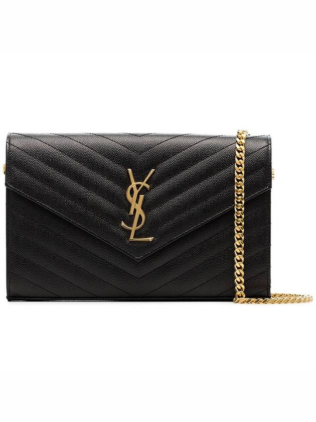 Monogram Matelasse Chain Shoulder Bag Black - SAINT LAURENT - BALAAN 3