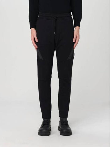 Diagonal Raised Fleece Cargo Track Pants Black - CP COMPANY - BALAAN 1