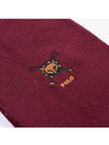 Fox Embroidered Wool Muffler Dark Red - POLO RALPH LAUREN - BALAAN 4