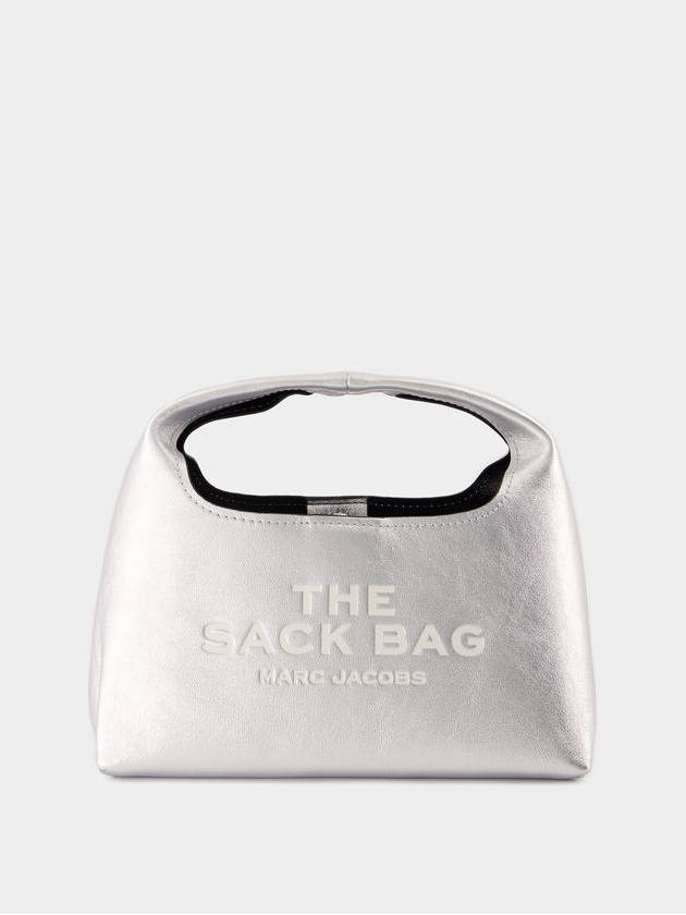 The Metallic Leather Mini Sock Tote Bag Silver - MARC JACOBS - BALAAN 2