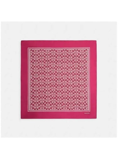 Vintage Signature Square Silk Scarf Pink - COACH - BALAAN 1