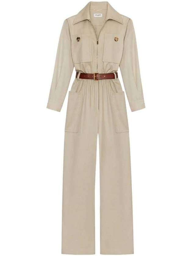 belted cotton jumpsuit 785813Y9I22 - SAINT LAURENT - BALAAN 2