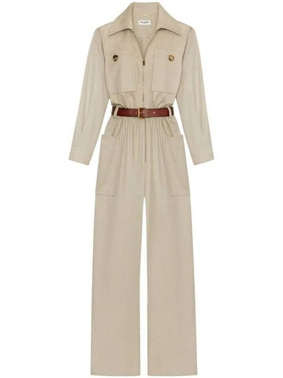 belted cotton jumpsuit 785813Y9I22 - SAINT LAURENT - BALAAN 2