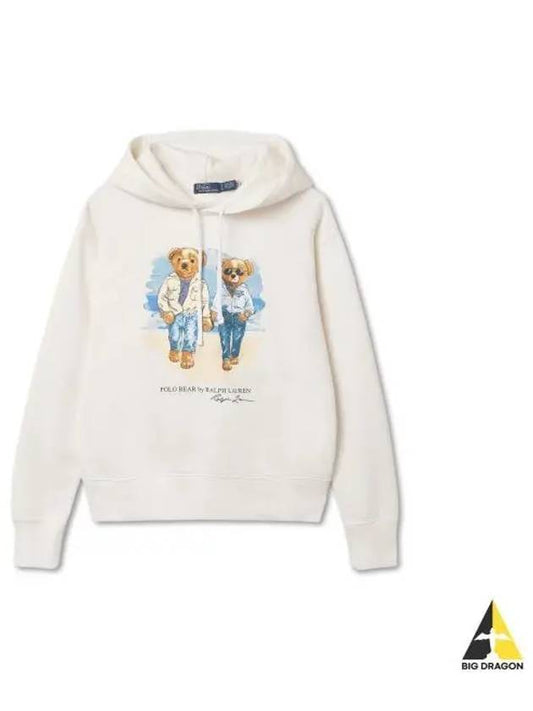 W Ralph Ricky Bear Fleece Hoodie White - POLO RALPH LAUREN - BALAAN 1