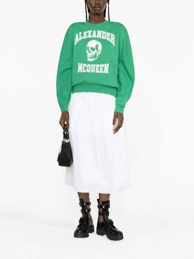 Skull Print Sweatshirt Green - ALEXANDER MCQUEEN - BALAAN 3