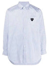 Black Heart Stripe Long Sleeve Shirt Blue - COMME DES GARCONS - BALAAN 2