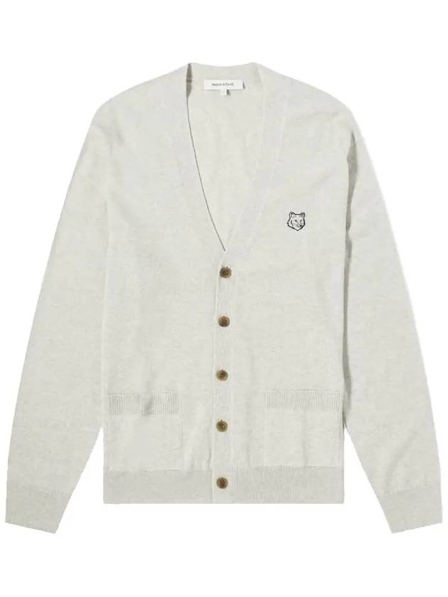 Bold Fox Head Patch Regular Cardigan Grey - MAISON KITSUNE - BALAAN 2