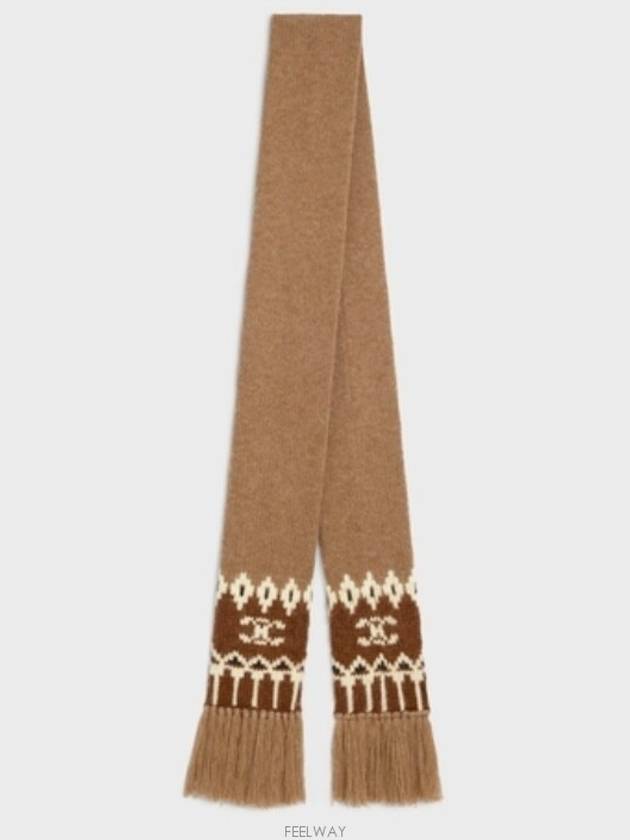 Triomphe Fair Isle Muffler Camel - CELINE - BALAAN 2