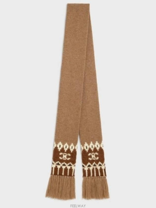 Triomphe Fair Isle Muffler Camel - CELINE - BALAAN 2