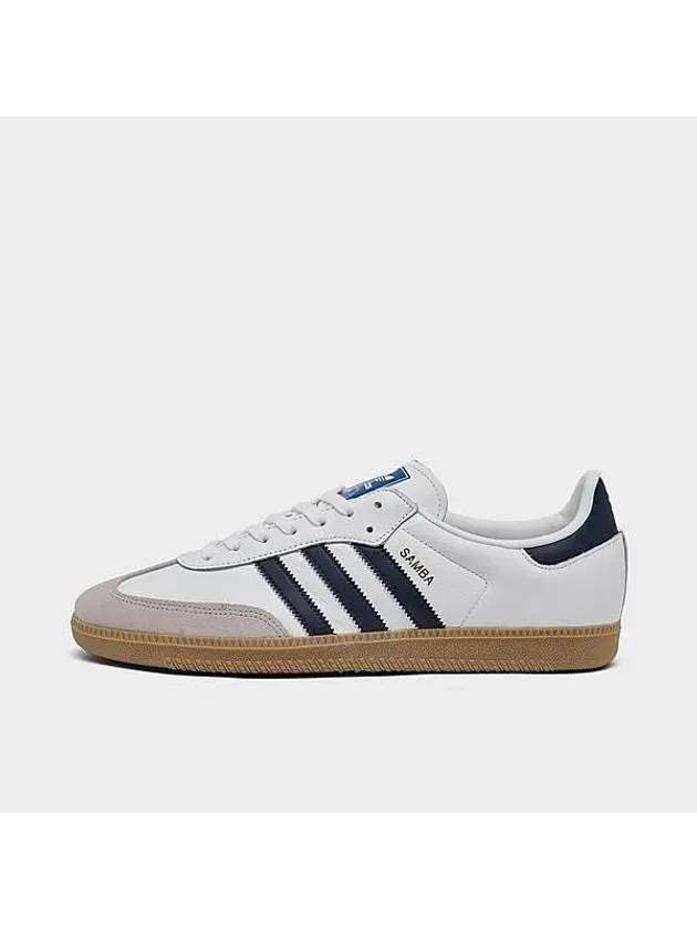 Samba OG Leather Low Top Sneakers Night Indigo White - ADIDAS - BALAAN 1