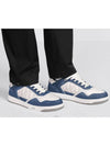 B27 Low Top Sneaker in White Smooth Calfskin Blue Denim Oblique Galaxy - DIOR - BALAAN 4