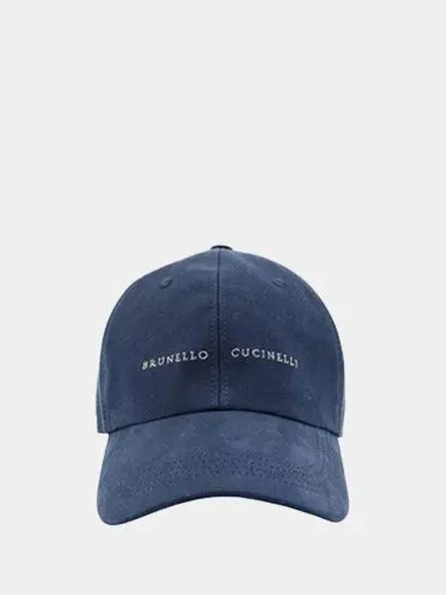 Embroidered Logo Cotton Ball Cap Blue - BRUNELLO CUCINELLI - BALAAN 2