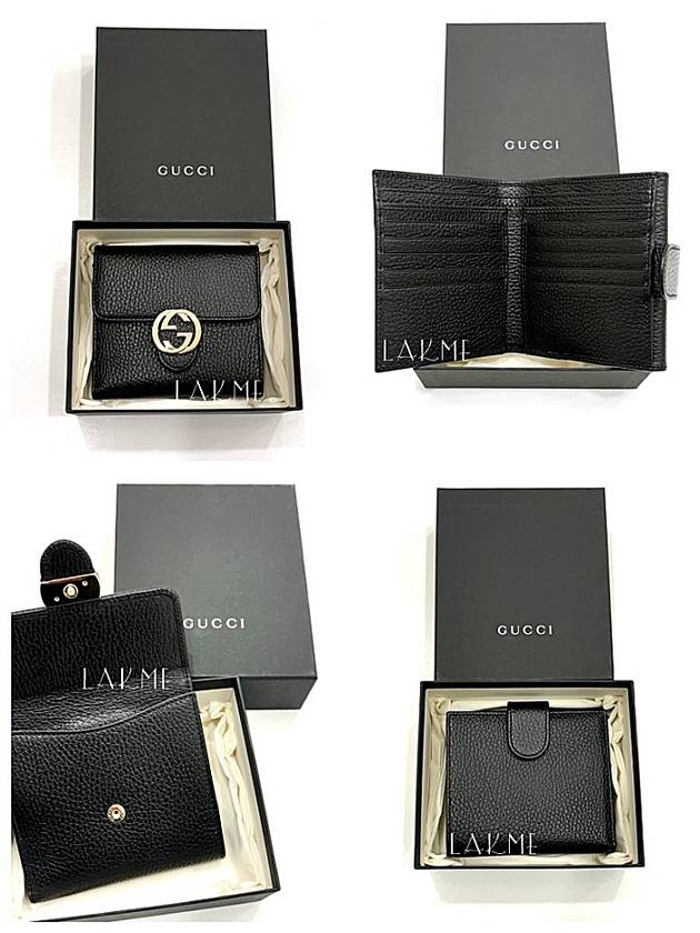 GG Interlocking Half Wallet Black - GUCCI - BALAAN 3