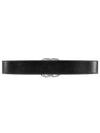 GG Marmont Wide Leather Belt Black - GUCCI - BALAAN 3