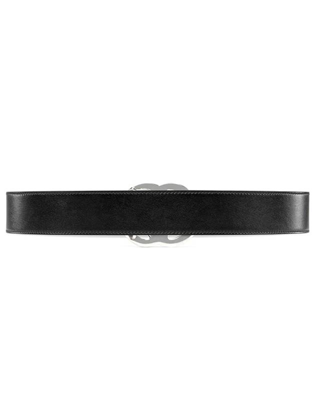 GG Marmont Wide Leather Belt Black - GUCCI - BALAAN 3