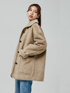 Suede Mink Fur Mustang Coat BEIGE - LE SOLEIL MATINEE - BALAAN 9