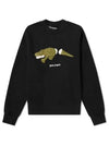 Printed sweatshirt black men PMBA026R21FLE002 105 - PALM ANGELS - BALAAN 2