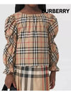 Kids Puff Sleeve Check Stretch Cotton Blouse 8053869 6Y 10Y - BURBERRY - BALAAN 6