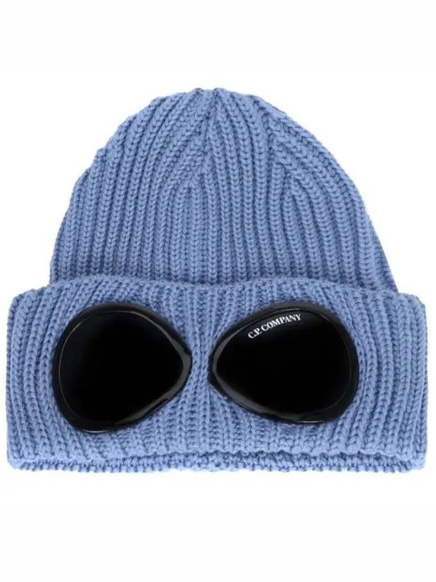 Signature Goggles Wool Beanie Blue - CP COMPANY - BALAAN 2