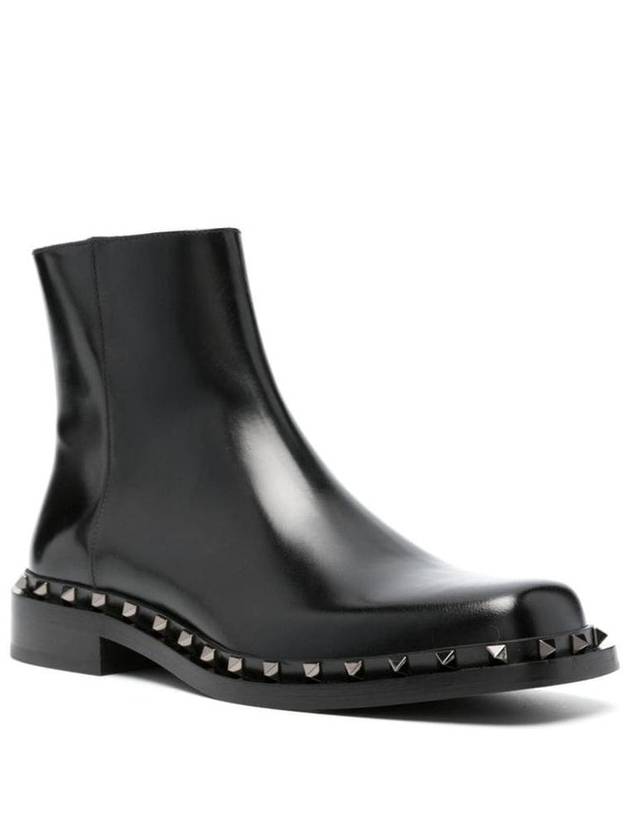 Rockstud Ankle Boots Black - VALENTINO - BALAAN 3