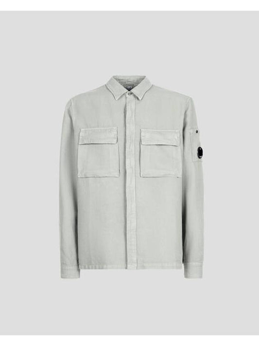 BROKEN COTTON LINEN LENS BUTTON SHIRT - CP COMPANY - BALAAN 1