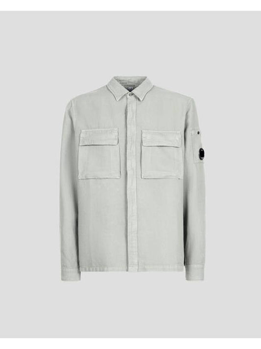 Lens Cotton Linen Jacket Grey - CP COMPANY - BALAAN 2
