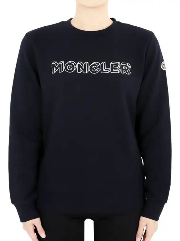 Kids lettering logo sweatshirt navy 8G00028 899PS 778 12 14A adult wearable - MONCLER - BALAAN 1