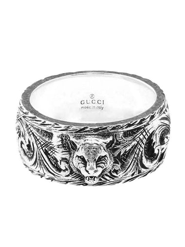 Feline Head Ring Silver YBC433571001 - GUCCI - BALAAN 1