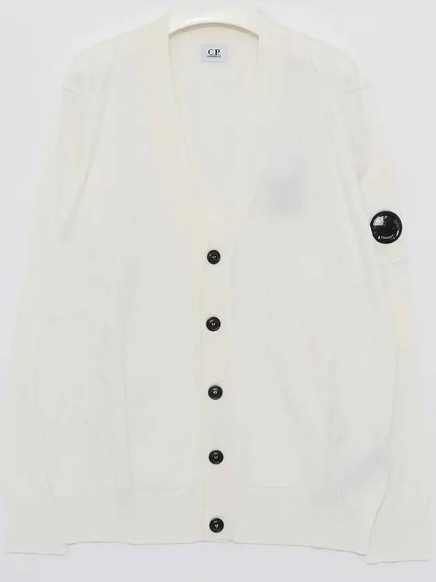 Lens Cotton Cardigan White - CP COMPANY - BALAAN 4