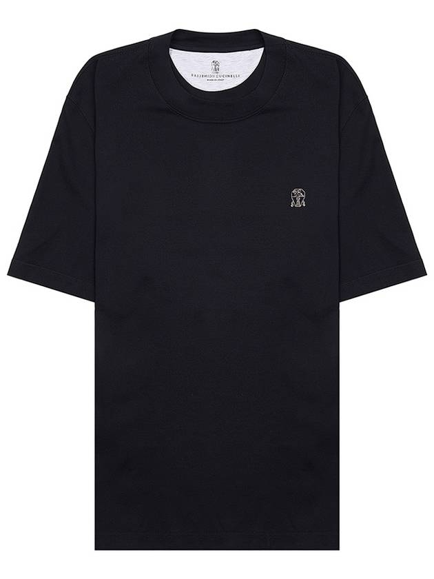 Logo Cotton Short-Sleeved T-Shirt Black - BRUNELLO CUCINELLI - BALAAN 2