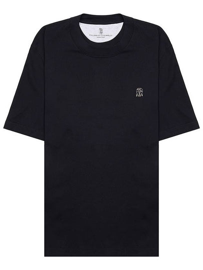 Logo Cotton Short-Sleeved T-Shirt Black - BRUNELLO CUCINELLI - BALAAN 2