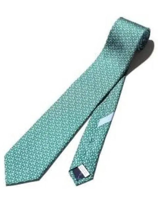 Giraffe Print Silk Tie Green - SALVATORE FERRAGAMO - BALAAN 2