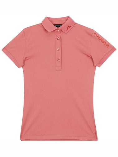 Women's Tour Tech Golf Polo Shirt Pink Rose - J.LINDEBERG - BALAAN 1