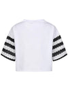 Striped Lace Sleeve T-Shirt MW4ME424 - P_LABEL - BALAAN 5