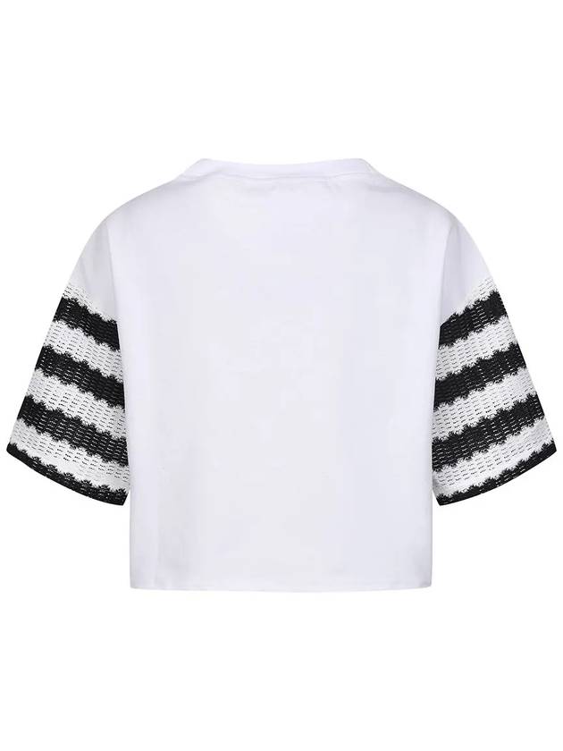 Striped Lace Sleeve T-Shirt MW4ME424 - P_LABEL - BALAAN 5