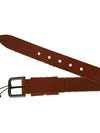 Leather Stud Plate Belt Brown - DOLCE&GABBANA - BALAAN 7