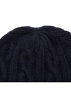 Logo Patch Cable Knit Beanie Midnight Blue - KENZO - BALAAN 8