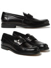 Men's Leather Metal Chain Loafers Black - TOD'S - BALAAN 2